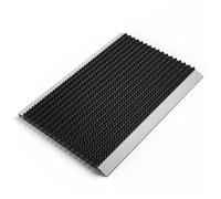 WEST & EAST Paillasson d'extérieur en Aluminium avec brosses, Tapis d'entrée, paillasson en métal, paillasson Aluminium, Essuie-Pieds en Aluminium, paillasson métallique (Noir 55 x 90 cm)