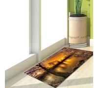 Tapis D'entrée Arbre Rétro d'or Outdoor Teppich Wohnzimmer Tapis De Couloir Exterieur Polyester Rug Salon Paillasson Extérieur Lavable Tapis De Passage Chambre Antidérapant 50x80cm