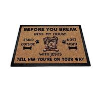 Tapis D'Entrée Avant De Pénétrer par Effraction chez Moi, Yorkshire Douces Tapis De Sol Résistant Tappeto pour Maison Jardin Cuisine 60X40Cm