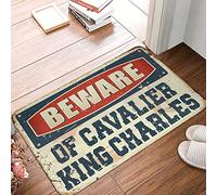 Tapis d'entrée Beware Of Cavalier King Charles pour décoration de cour arrière