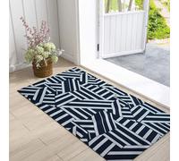 Tapis D'entrée Bleu Marine Gris Tapis Salon Couloir Antidérapant Paillasson Exterieur Interieur Polyester Paillasson Extérieur Rug Salon Chambre Lavable 100x120cm