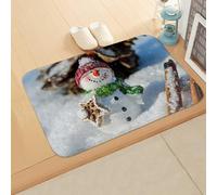 Tapis D'entrée Bonhomme De Neige Mignon Tapis Salon Couloir Antidérapant Paillasson Exterieur Interieur Polyester Paillasson Extérieur Rug Salon Chambre Lavable 40x60cm