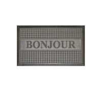 Tapis d'Entrée Bonjour 45x75cm Gris Gris G