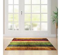 Tapis D'entrée Brun Vert Gris Tapis Salon Couloir Antidérapant Paillasson Extérieur Polyester Paillasson Exterieur Interieur Rug Salon Chambre Lavable 80x120cm