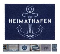 Tapis d'entrée Brush de Haute qualité - Port d'attache Ancre 50x70 cm - Tapis Anti-salissures antidérapant résistant aux intempéries - extérieur Paillasson intérieur - Tapis de Porte Lavable