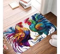 Tapis D'Entrée Combats De Coqs Absorbant Tapis Entree Antidérapant Paillasson Interieur Entree pour Bureau Cuisine Salle De Bain 60X40Cm