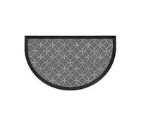 Douceur d'Intérieur Tapis d'Entrée Emilio Demi-lune 45x75 cm Relief caoutchouc Gris