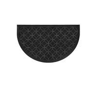 Douceur d'Intérieur Tapis d'Entrée Emilio Demi-lune 45 x 75 cm Relief caoutchouc Noir