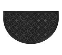 Douceur d'Intérieur Tapis d'Entrée Emilio Demi-lune 45 x 75 cm Relief caoutchouc Noir