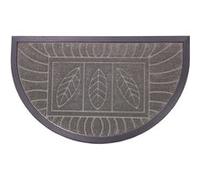 Tapis d'Entrée Demi-Lune Feuilles 45x75cm Gris Gris G