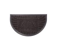 Tapis d'Entrée Demi-Lune "Feuilles" 45x75cm Noir