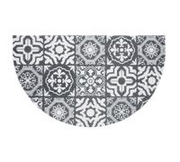 Douceur d'Intérieur Tapis d'Entrée Demi-Lune "Lisbonne" PVC 45x75 cm Gris