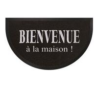 Douceur d'Intérieur – Tapis d'entrée Demi-lune Maison 45 x 75 cm Noir/Gris PVC
