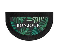 Tapis d'Entrée Demi-Lune ""Vesta"" 45x75cm Noir & Vert
