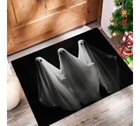 Tapis D'Entrée des Fantômes Étranges Antidérapant Lavable - Ambiance d'horreur Paillasson Absorbant Gris Soft Comfortable pour Intérieur, Chambre, Cuisine, Couloir (40 X 60 Cm)