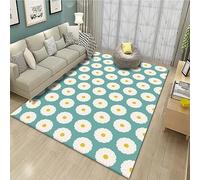 Tapis D'entrée Fleur Bleue Blanche Tapis Salon Couloir Antidérapant Paillasson Extérieur Polyester Paillasson Exterieur Interieur Rug Salon Chambre Lavable 100x150cm