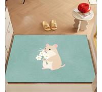 Tapis D'entrée Fleurs Vertes Animaux Paillasson Exterieur Entree Antidérapant Peluche Courte Décoration pour Entrée Couloir Cuisine Salle de Bain Tapis D Entree Interieur 40x60 cm