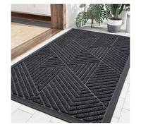 Tapis D'EntréE Front Door Rubber Mats Indoor Outdoor Non-Slip Absorbent Rugs Easy Clean Low Profile Entryway Doormats Home Decor(Grey,89x150cm)