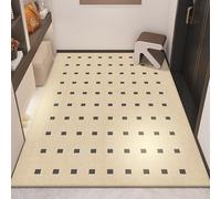 Tapis D'entrée Grille Noire Beige Paillasson Exterieur Entree Antidérapant Peluche Courte Décoration pour Entrée Couloir Cuisine Salle de Bain Tapis D Entree Interieur 40x60 cm