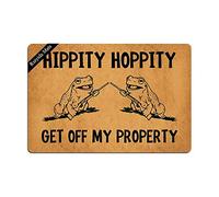 Tapis d'entrée Hippity Hoppity Get Off My Property Paillasson décoratif d'intérieur non tissé lavable en machine 59 x 39 cm