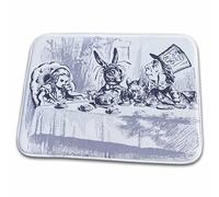 Tapis D'Entrée Intérieur Goûter du Chapelier Fou Aux Tons Bleus, Art du Pays des Merveilles Durable Paillassons Facile À Nettoyer Paillasson Intérieur pour La Chambre À Coucher