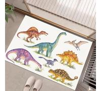 Tapis d'entrée Intérieur Ultra-Fin, 60 x 90 cm Spinosaurus Dragon Géant À Long Cou Tapis de Sol Antidérapant Lavable Carte Sciences Naturelles Paillasson Absorbe l'eau pour Porte, Cuisine et Couloir
