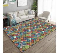 Tapis D'entrée Mandala Géométrie Verte Tapis Salon Couloir Antidérapant Paillasson Extérieur Polyester Paillasson Exterieur Interieur Rug Salon Chambre Lavable 100x120cm