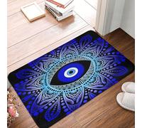 Tapis D'Entrée Mandala Yeux Maléfiques Grecs Lavable Tapis De Porte Résistant Paillasson Interieur pour Chambre Salle De Bain Cuisine 60X40Cm