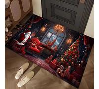 Tapis D'entrée Modèle d'arbre De Noël Tapis Salon Couloir Antidérapant Paillasson Exterieur Interieur Polyester Paillasson Extérieur Rug Salon Chambre Lavable 120x160cm