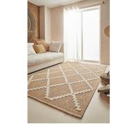 Tapis d'entrée - NAZAR RUGS - 60x180 cm - Aspect jute - Motif géométrique - Jaune