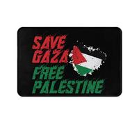 Tapis D'Entrée Sauvez Gaza Palestine Libre Absorbant Tapis De Sol Durable Paillasson D'Entree pour Salle De Bain Cuisine Chambre 60X40Cm
