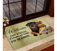 Tapis D'Entrée s'il Te Plaît, Rentre chez Toi, Je Lis, Chien Home Tapis Douces Antisalissure Paillasson Intérieur pour Porte D'Entrée Exterieur 40X60Cm