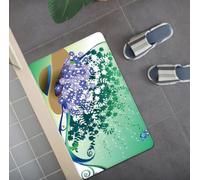 Tapis D'entrée Tapis Couloir Entree Interieur Paillasson Exterieur Rug | Doux Durable Polyester Lavable en Machine Entrée Absorbant Anti-Mud Anti-fouling Antidérapant,Papillon Vert 90x150cm