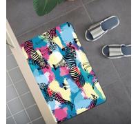 Tapis D'entrée Tapis Couloir Entree Interieur Paillasson Exterieur Rug | Doux Durable Polyester Lavable en Machine Entrée Absorbant Anti-Mud Anti-fouling Antidérapant,Jaune Bleu Animal 100x120cm