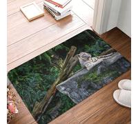 Tapis D'Entrée Tigre Blanc Se Repose dans Un Arbre Lavable Tapis De Bain Durable Paillasson D'Entree pour Bureau Chambre Jardin 60X40Cm