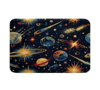 Tapis D'Entrée Univers Étoilé Espace Extra-Atmosphérique Planètes Nébuleuse Galaxie Mystérieux Marine Tapis Entree Antisalissure Anti-Poussière Paillasson pour Terrasse Entrée 40X60Cm