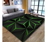 Tapis D'entrée Vert Noir Tapis Salon Couloir Antidérapant Paillasson Extérieur Polyester Paillasson Exterieur Interieur Rug Salon Chambre Lavable 80x120cm