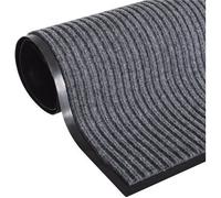 vidaXL - Tapis d'entrée rectangulaire 90 x 150 cm - PVC antidérapant - Gris