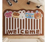 Tapis D'Entréeanimaux Gris Exterieur Entree Et Interieur Antidérapant Tapis De Sol, Peut Être Coupé Et Lavable Anti Derapant Tapis, Chambre, Cuisine