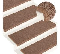 Tapis d'escalier 15 pcs. 65x21x4 cm brun