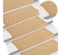 Tapis d'escalier 15 pcs. 65x21x4 cm Sisal Bord rectangulaire