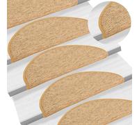 Tapis d'escalier 15 pcs. 65x21x4 cm Sisal demi-rond Grand