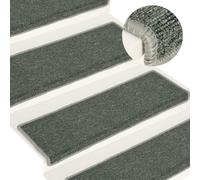 Tapis d'escalier 15 pcs. 65x21x4 cm vert