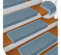 Tapis d'escalier 15 pcs 65x25 cm Bleu vidaXL vidaXL