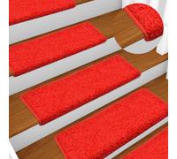 Tapis D'escalier 15 Pcs 65x25 Cm Rouge
