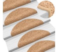 Tapis d'escalier 15 pcs. Beige 56x17x3 cm