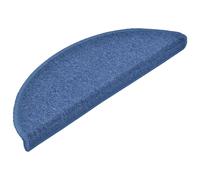 vidaXL 15x Tapis d'Escalier Tapis de Marche d'Escalier Protection d'Escalier Surface Antidérapante Intérieur Maison Bleu 65x24x4 cm