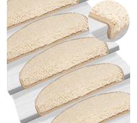 Tapis d'escalier 15 pcs Crème 65x21x4 cm