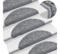 Tapis d'escalier 15 pcs. Gris 56x17x3 cm