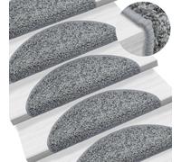 Tapis d'escalier 15 pcs. Gris 65x21x4 cm